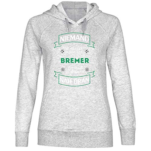 wowshirt Damen Hoodie Fußball Trikot Bremer Bremen, Größe:XXL, Farbe:Heather Grey von wowshirt