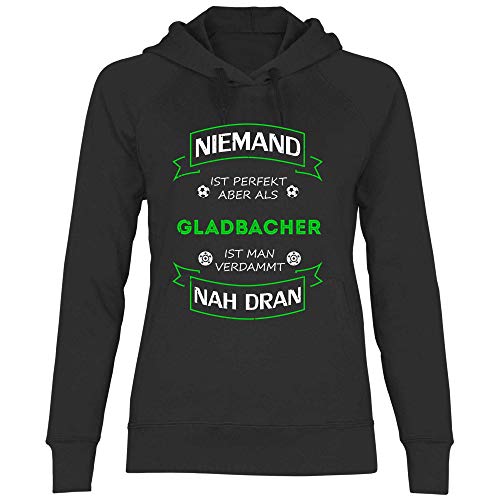 wowshirt Damen Hoodie Fußball Trikot Gladbacher Mönchengladbach, Größe:XXL, Farbe:Black von wowshirt