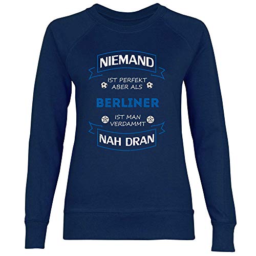 wowshirt Damen Sweatshirt Fußball Trikot Berliner Berlin, Größe:S, Farbe:Deep Navy von wowshirt