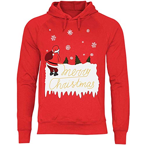 wowshirt Herren Hoodie Merry Christmas Weihnachtsmann Pinkelt Ugly Christmas, Größe:XXL, Farbe:Red von wowshirt