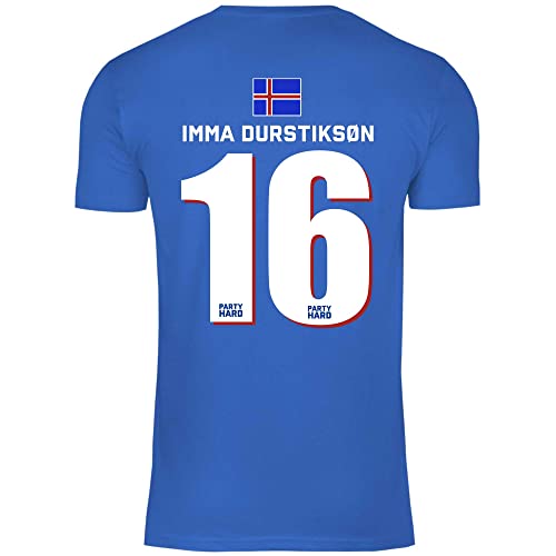 wowshirt Herren T-Shirt Fußball Sauf Trikot Karneval JGA Mallorca Party Crew Bier Fasching, Größe:3XL, Farbe:16 Imma Durstikson Royal Blue von wowshirt