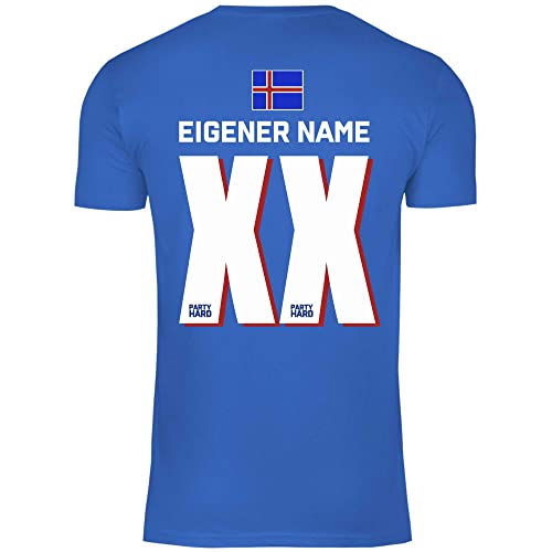 wowshirt Herren T-Shirt Fußball Sauf Trikot Karneval JGA Mallorca Party Crew Bier Fasching, Größe:XXL, Farbe:XX Eigener Name Royal Blue von wowshirt