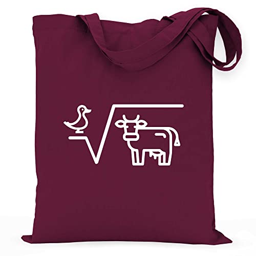 wowshirt Stoffbeutel Jutebeutel N-te Wurzel Aus Q Ente Wurzel Kuh Mathematik Mathe-Lehrer Student Abi Schüler Geek, Farbe:Burgundy von wowshirt