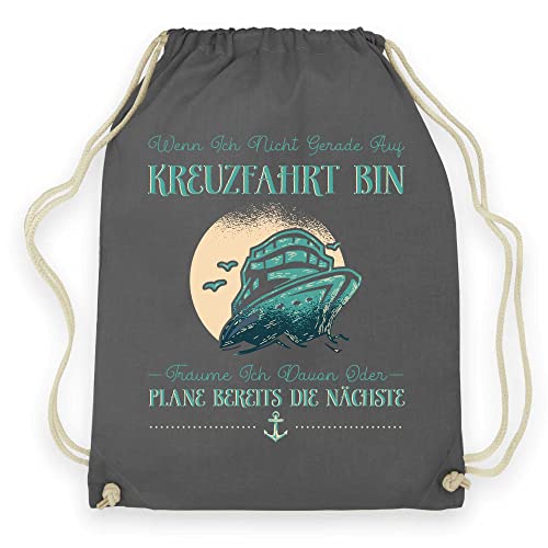 wowshirt Turnbeutel Gymsack Wenn Ich Nicht Gerade auf Kreuzfahrt Bin Geschenk Kreuzfahrtschiff Seereise Schiff, Farbe:Graphite Grey von wowshirt