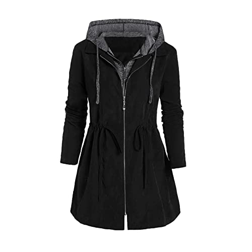 wuitopue Winterjacke Damen Lang Jacke Herbst Und Winter Hoodie Leicht und warm Jacke Damenmantel Mit Kapuze, Outdoor Kapuzenjacke,Warmer Wintermantel,Schlanke Passform von wuitopue