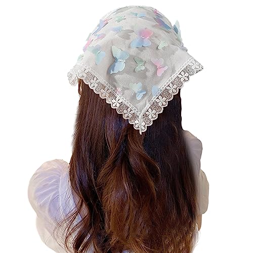 Süßes Mädchen Spitzen Bandana Sommer Sonnenschutz Haarband Raffhalter Camping Kopftuch Hübsches Mädchen Reise Haartuch Häkel Haarband Für Frauen Handgefertigtes Häkel Haarband Mit Niedlichem von xbiez