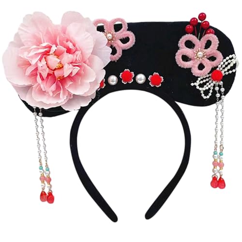 xbiez Chinesische Prinzessinnen-Haarbänder, traditionelles Stirnband, Prinzessinnen-Kopfschmuck, Kostüm, chinesische Prinzessin, Qitou mit Blume, Prinzessinnen-Haarbänder von xbiez