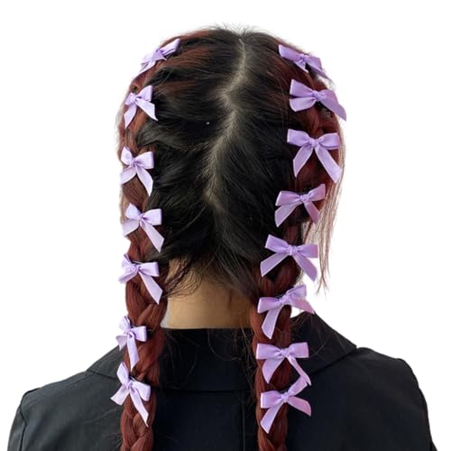 xbiez Mini-Haarspangen mit Schleife für Damen und Mädchen, kleine niedliche Schleife, einfarbig, Haarband, Krokodilklemme, Zubehör, 15 Stück von xbiez