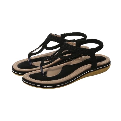 xiongwei Damen Outdoor Schuhe Große römische Strandsandalen für Damen im Frühling/Sommer Schuhe Damen Rom Blau (Black, 40) von xiongwei