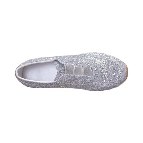 xiongwei Damenschuhe Weite H 41 Sommermode Damen glänzende Sneakers Pailletten Damenschuhe Bequeme Freizeitschuhe Schuhe Damen Stiefeletten Keilabsatz (Silver, 37) von xiongwei