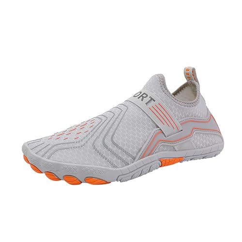 xiongwei La Trainer Damenschuhe Leichte Badeschuhe für Damen und Herren, Tauch- und Strandschuhe, Outdoor-Barfuß-Tauchschuhe, Schwimmen, Waten, Strandschuhe, Regenstiefel Maus Damen Schuhe (Grey, 47) von xiongwei