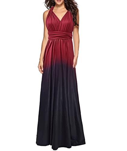 xxxiticat Damen Lange Abend Cocktailkleid Elegantes Brautjungfernkleid Elegante Party Kleid(WR1,XL) von xxxiticat