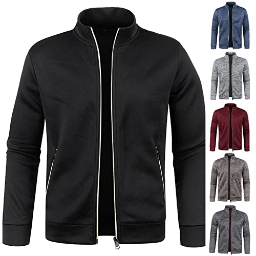 Bomberjacke Herren Leichtgewicht Freizeit ÜBergangsjacke College Jacke Warm Winddicht Sportlich Outdoor Jacke Baseball Jacke Plus GrößE Vintage ReißVerschluss Pullover DüNner Samt Pullover Mantel von yruphome