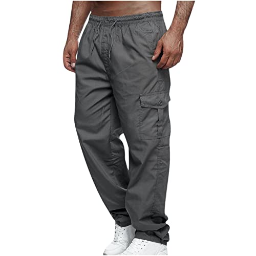 Cargohose Herren Hose Lässige Sporthose Lose Cargo Hose Freizeithose Casual Baggy Cargohose Jogginghose Trainingshose Arbeitshose Outdoorhose Jogger für Männer Work Hosen Sweathose Mit Taschen von yruphome