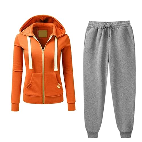 Damen 2 Teiliges Langarm Trainingsanzug Loungewear Set Übergröße Sweatshirt Mit Kordelzug Baggy Jogginghose Mit Kapuze Langärmeliges Lässiges Sport Set Mit Kapuze Tägliches Hoodie Set Modische Farbe von yruphome