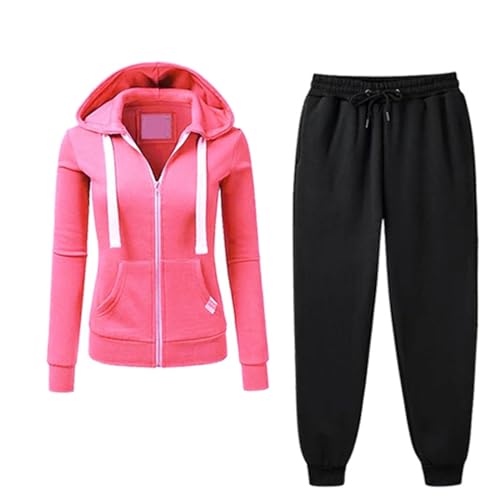 Damen 2 Teiliges Langarm Trainingsanzug Loungewear Set Übergröße Sweatshirt Mit Kordelzug Baggy Jogginghose Mit Kapuze Langärmeliges Lässiges Sport Set Mit Kapuze Tägliches Hoodie Set Modische Farbe von yruphome