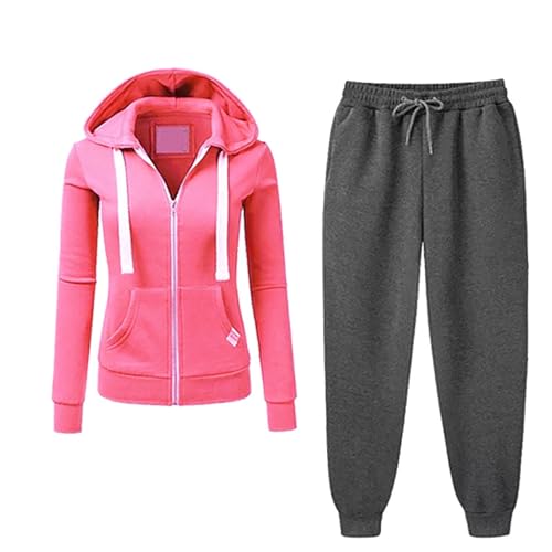 Damen 2 Teiliges Langarm Trainingsanzug Loungewear Set Übergröße Sweatshirt Mit Kordelzug Baggy Jogginghose Mit Kapuze Langärmeliges Lässiges Sport Set Mit Kapuze Tägliches Hoodie Set Modische Farbe von yruphome