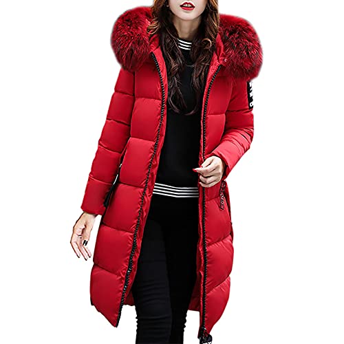 Damen Lange Gesteppte Pufferjacke Warme Daunen Wintermantel Verdickte Kapuzenjacke Leichte Daunenjacke LäSsige Outdoor Steppjacke Winddicht Outwears Elegante Klassische Softshell Jacke Mit Taschen von yruphome