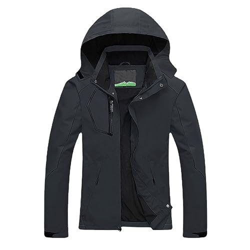 Damen RegenmäNtel Winterjacken ÜBergrößE Lockere Windjacke Outdoor Mantel Damen Fleecejacken Mit Taschen Solide Damen Kapuzenpullover Hoher Halsausschnitt Lagen ReißVerschluss Superwarme Oberteile von yruphome