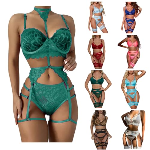 Dessous Sexy NachtwäSche Damen Sexy ReizwäSche Strapsen Dessous Set Erotische WäSche Push-Up Bobydoll Bh G-String Strumpfband Set Halfter UnterwäSche Outfit Sexy Negligee Lingerie Set FüR Frauen von yruphome