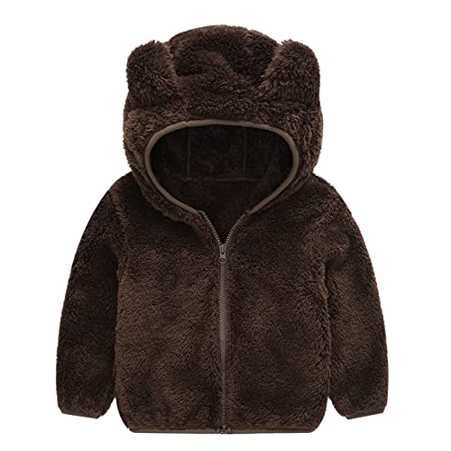 Fleecejacken KapuzenmäNtel Jacke Kinderjacke Baby PlüSch Kapuzenjacken Kinder Zip Up Outerwear Mantel Warme Winterjacke Kleinkind Kinderjacke Sweatshirt Schnee Outwear Outdoor Jacke Mit Ohren Kapuze von yruphome