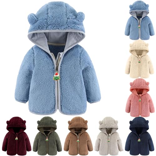 Fleecejacken KapuzenmäNtel Jacke Kinderjacke Baby PlüSch Kapuzenjacken Kinder Zip Up Outerwear Mantel Warme Winterjacke Kleinkind Kinderjacke Sweatshirt Schnee Outwear Outdoor Jacke Mit Ohren Kapuze von yruphome