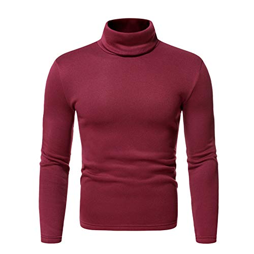 Herren Basic Turtleneck Shirt,Regular Fit, MäNner Langarm Pullover Tops,Stretch Slim Knit Pullover Farbe Pullover Baumwolle Sweatshirt, UnterwäSche, Elastisch, Einfarbig Unterhemd von yruphome