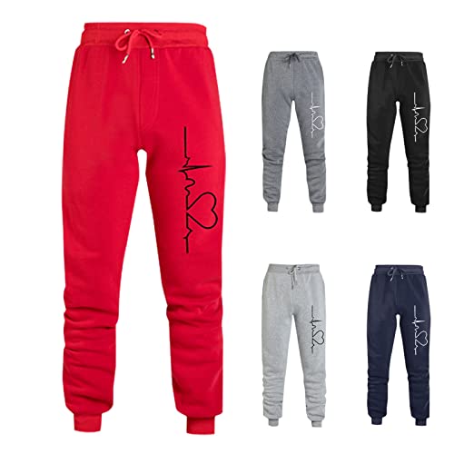 Herren Hose Innenfleece Jogginghose Warme Lange Freizeithose Fleece Gefütterte Sporthose Thermo Trainingshose Elastische Taille Fitness Hose Jogger Sweatpants Slim Winterhose Sweathose Mit Taschen von yruphome