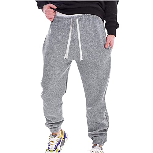 Herren Jogginghose Lang Hose Lose Winterhose Warme Freizeithose Thermo Dicke Sporthose Fleece Gefütterte Outdoorhose Casual Elastische Taille Sweatpants Winter Trainingshose Sweathose Mit Taschen von yruphome