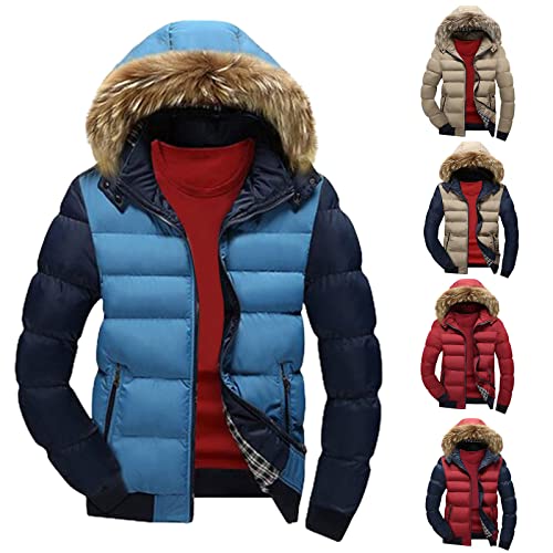 Herren Pufferjacke Warm Dick Winterjacke Mode Solide LäSsig Softshell Jacke Winddicht Outdoor Jacke Windjacke Plus GrößE Gepolstert Warm Baumwolle Gepolstert Mantel Kapuze Sportlich Warm Skimantel von yruphome