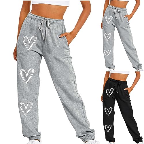 Jogginghose Damen Sport Hosen Elastische Hoher Taille Sweatpants Warme Freizeithose Mit Kordelzug Locker Outdoor Jogging Hose Baggy Trainingshose für Frauen Winter Sporthose Bequem Yoga Hosen von yruphome