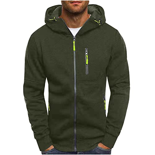 Kapuzenpulli ÜBergangsjacke Herren Jacke Zip Up Hoodies 2023 Kapuzenpulli Sweatshirt Winterjacke LäSsiges Top Fitness Pullover Lockerer Hoodie Warmer Sportlicher Pullover Jacke Langarm Streetwear von yruphome