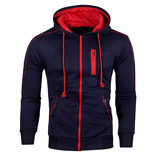 Kapuzenpulli ÜBergangsjacke Herren Jacke Zip Up Hoodies 2023 Kapuzenpulli Sweatshirt Winterjacke LäSsiges Top Fitness Pullover Lockerer Hoodie Warmer Sportlicher Pullover Jacke Langarm Streetwear von yruphome