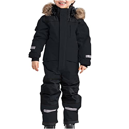 Kinder Schneeanzug Multifunktions-Schneeanzug Dicken Schnee-Overall Skianzug Mit Kapuze Winddicht Wasserdicht Funktionsanzug Gepolstert Winter Jumpsuit Snowboard Winter Jumpsuit Langarm Outwear von yruphome