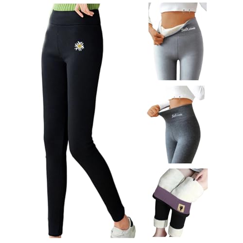 Leggings Damen PlüSch Thermoleggings Warme Fleece Sportleggings GefüTterte Thermo Hose Mit Innenfleece High Waist Leggings Jogginghose Warm Winter Schlanke Dehnbare Hose Lang Yogahose Laufhose von yruphome