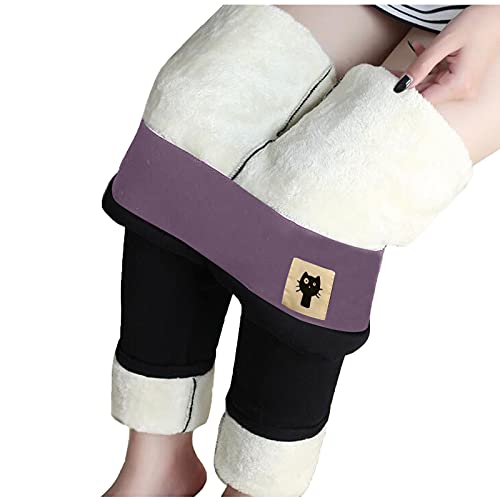 Thermo Leggings Damen Große Größen Winter Verdickte Warme LäSsige Leggings Lamm PlüSch Jogginghose Frauen Warme Lammwolle GefüTtert Hohe Taille Dehnbare Schlanke Hose FüR Fitness Laufen Wandern von yruphome