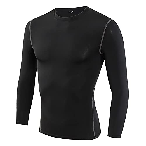 yruphome 1 Oder 2 StüCk Herren Kompressionshemd Funktionshemd Langarm Sweatshirts Herren Atmungsaktives Sporthemd Schnelltrocknendes Fitness Herbst/Winter Hemd FüR Sport Laufen Joggen Fitnessstudio von yruphome