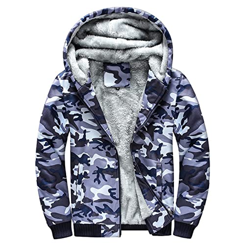 yruphome Kapuzenpulli Herren Sportlicher Winterjacke ÜBergangsjacke Warm Bedruckte Kapuzen Sweatshirts Plus GrößE Lose LäSsige Outdoor Jacke Mode Vintage Patchwork Streetwear Outwear Mantel Tasche von yruphome