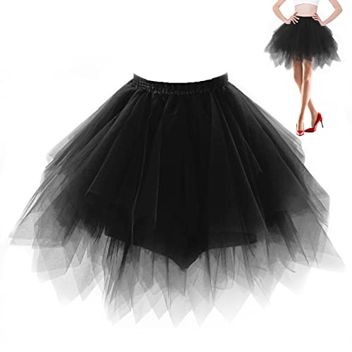 Tüllrock Damen, Tütü Tellerrock Minirock Tennisrock 90er Jahre Outfit Rock Damen Damenrock Tüll Sommerkleid Mädchen Petticoat für Ballett Tanzen Karnevalskostüme Partykleid Marathon von yumcute