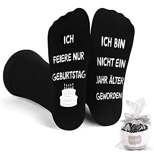 yumcute Lustige Socken, Baumwoll Socken mit Spruch, Lustige Geburtstagsgeschenk für Männer und Frauen, Weihnachten Geschenke für Papa, Mama, Opa, Oma und Freund von yumcute