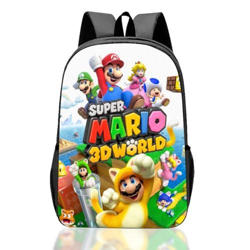 yumcute Mario Rucksack Kindergarten Mädchen Jungen, Kindergartenrucksack für Mädchen Jungs von 4-12 Jahren, Kinderrucksack 36cm x 24cm x 11cm, Das Perfekte Geschenk für Mädchen Jungs, Die Mario Lieben von yumcute