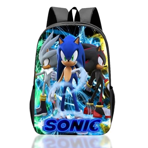 yumcute Sonic Rucksack Kindergarten Jungen, Kindergartenrucksack für Jungs von 4-12 Jahren, Kindergartenrucksack 36cm x 24cm x 11cm, Das Perfekte Geschenk für Jungs, Die Sonic Lieben von yumcute