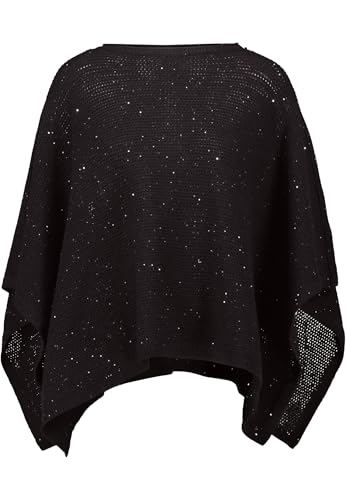 zero Damen Poncho mit Glitzersteinchen BlackSilver,one size zero Damen Poncho mit Glitzersteinchen BlackSilver,one size von zero
