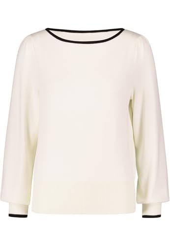zero Damen Pullover mit Kontrastdetail Patch CreamBlack,44 zero Damen Pullover mit Kontrastdetail Patch CreamBlack,44 von zero