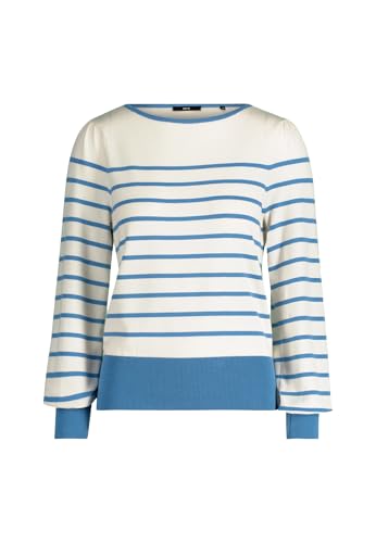 zero Damen Pullover mit Streifen Patch CreamBlue,38 zero Damen Pullover mit Streifen Patch CreamBlue,38 von zero
