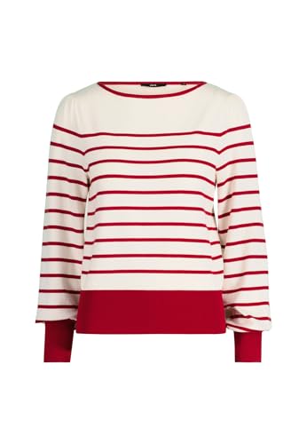 zero Damen Pullover mit Streifen Patch CreamRed,38 zero Damen Pullover mit Streifen Patch CreamRed,38 von zero