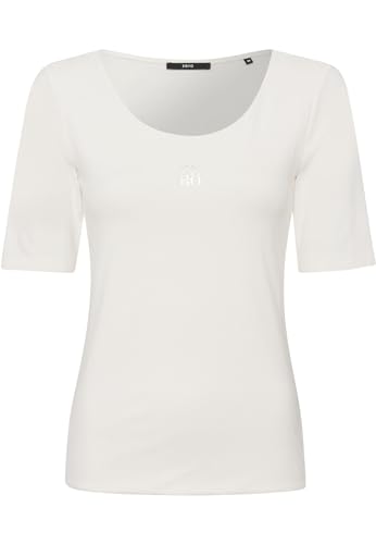 zero Damen Shirt mit Logodruck Patch CreamBlack,40 von zero