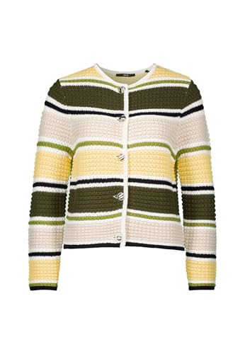 zero Damen Strickjacke gestreift mit Knopfleiste Patch KhakiCream,38 zero Damen Strickjacke gestreift mit Knopfleiste Patch KhakiCream,38 von zero