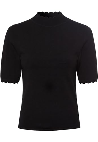 zero Damen Strickpullover mit Wellenkante Black Beauty,40 von zero