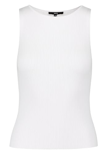 zero Damen Stricktop mit Rundhalsausschnitt Brilliant White,38 von Zero